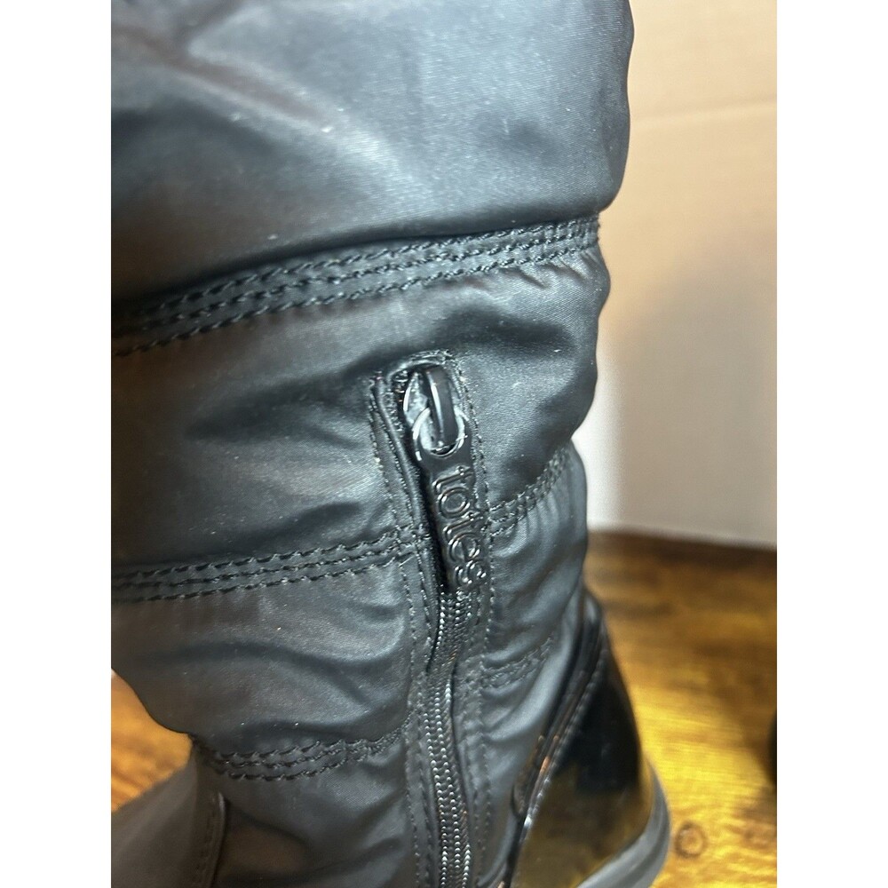 Totes Caroline 2 Women’s Size 10 M Black Quilted Tall Winter Snow Boots Faux Fur - Picture 6 of 12